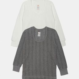 Dollar Ultra Kids Pack Of 2 Striped Cotton Thermal Tops-image-99