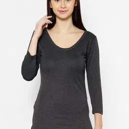 VIMAL JONNEY Women Black Solid Thermal Top-45