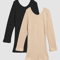 Kanvin Girls Pack of 2 Self Design Cotton Thermal Tops-picture-11