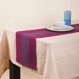 Fabindia Mirania Pink & Blue Striped Cotton Table Runner-58