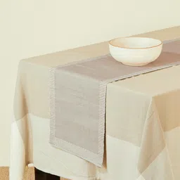 Fabindia Natural Avikar Variation Nude Woven Pure Cotton Table Runner-57