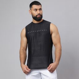 MuscleBlaze Camo Dry-Fit Delt Tank,  Small  Black -image-91