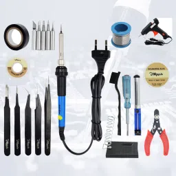 Electronic 13in1 Professional Mobile Soldering and Desoldering Equipment Tool Machine Glue Gun Combo Kit Set with Flux Paste and Wire 60 W Temperature Controlled-12