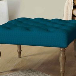 Chumbak Blue Printed Square Ottoman-28