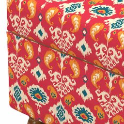 Chumbak Red & Blue Ikkat Printed Rectangular Ottoman image 4