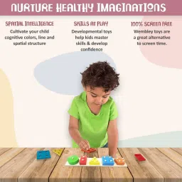 bestie toys Wooden Sorting, Stacking Plugging Toy Geometric Blocks Shape Sorter Learning toy image 5