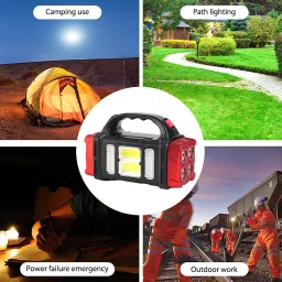 ecosky MULTIFUNCTION SOLAR WATERPROOF FLASHLIGHT WITH USB CHARGING,TWIN BULB LED & COB Torch image 4