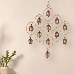 Unravel India 12 Copper-Toned Bells Antique Finished Wind Chimes-picture-12