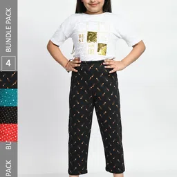 BAESD Girls Pack of 4 Printed Lounge Pants-picture-24