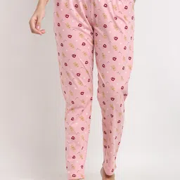 Kanvin Women Pink Printed Lounge Pants-picture-14