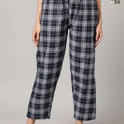 Kryptic Women Pack of 2 Checked Pure Cotton Lounge Pants-image-98