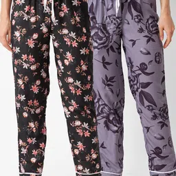 FashionRack Women Pack of 2 Printed Cotton Lounge Pants-picture-34