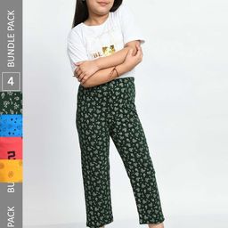 BAESD Girls Pack Of 4 Printed Cotton Cropped Lounge Pants-image-80