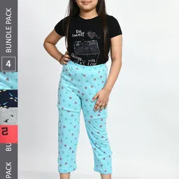 BAESD Girls Pack Of 4 Printed Pure Cotton Lounge Pants-picture-49