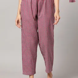 Kryptic Women Pack of 2 Checked Pure Cotton Lounge Pants-picture-18
