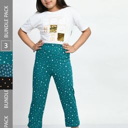 BAESD Girls Pack Of 3 Printed Pure Cotton Lounge Pants-image-23
