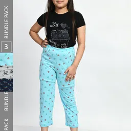BAESD Girls Set Of 3 Printed Lounge Pants-image-27