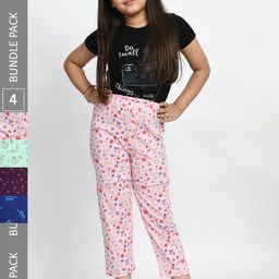 BAESD Girls Pack of 4 Pure Cotton Lounge Pants-image-117
