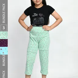 BAESD Girls Pack of 3 Printed Pure Cotton Lounge Pants-picture-10