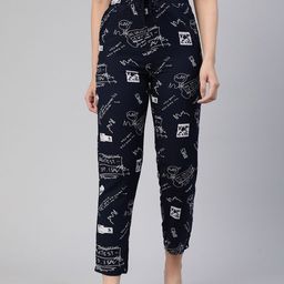 LYRA Women Typography Printed Lounge Pants-image-26