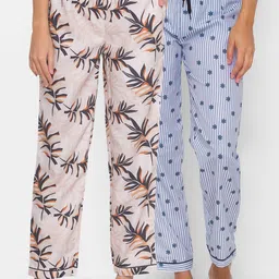 FashionRack Pack Of 2 Printed Cotton Lounge Pants-picture-29