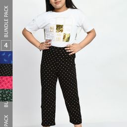 BAESD Girls Pack of 4 Printed Cotton Lounge Pants-image-75