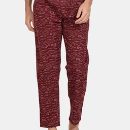 Pepe Jeans Men Maroon Typography Pure Cotton Lounge Pants-image-4