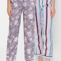 FashionRack Women Pack of 2 Printed Cotton Lounge Pants-picture-5