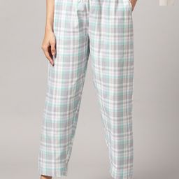 Kryptic Women Set Of 2 Checked Cotton Lounge Pants-picture-39