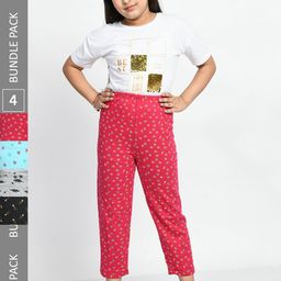 BAESD Girls Pack of 4 Pure Cotton Lounge Pants-image-55