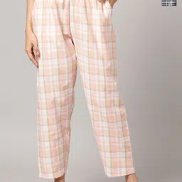Kryptic Women Pack Of 2 Checked Mid-Rise Cotton Straight Lounge Pants-image-55