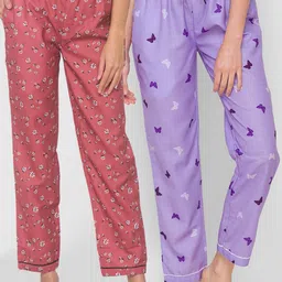 FashionRack Women Pack of 2 Printed Cotton Lounge Pants-picture-9