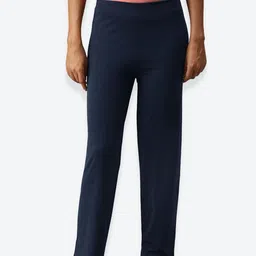 NOT YET by us Women Navy Blue Solid Lounge Pants-image-86