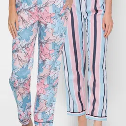 FashionRack Women Pack of 2 Printed Cotton Lounge Pants-picture-38