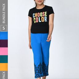 IndiWeaves Girls Pack Of 5 Printed Mid-Rise Cotton Shorts-image-32