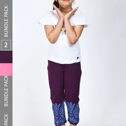 IndiWeaves Pack of 2 Cotton Printed Ankle-Length Leggings-image-3
