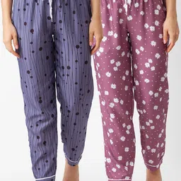 FashionRack Women Pack of 2 Printed Cotton Lounge Pants-picture-6