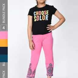 IndiWeaves Pack Of 4 Cotton Printed Ankle-Length Leggings-image-17
