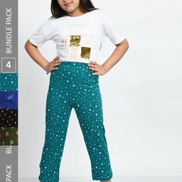 BAESD Girls Pack Of 4 Printed Pure Cotton Lounge Pants-image-76