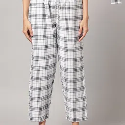 Kryptic Women Set Of 2 Checked Cotton Straight Leg Lounge Pants-image-99