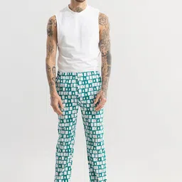 Snitch Green Men Printed Cotton Lounge Pants-image-87