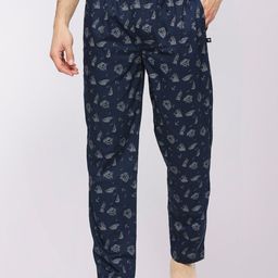 FRENCHIE Men Printed Cotton Mid-Rise Lounge Pant-image-76