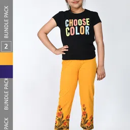 IndiWeaves Pack Of 2 Cotton Printed Ankle-Length Leggings-image-66
