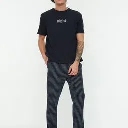 Trendyol Men Striped Straight-Leg Lounge Pants-72