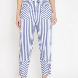 Hypernation Women Striped Lounge Pants-image-91