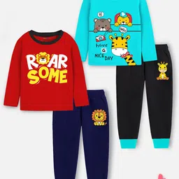 YK X Trampoline Kids Pack Of 2 Printed T-shirt With Pyjamas-40