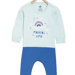 The Mom Store Unisex Kids Typography Printed Round Neck Pure Cotton T-shirt with Pyjamas-image-88