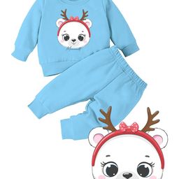 Minicult Kids Panda Printed T-shirt with Pyjamas-image-72
