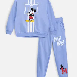 Nap Chief Kids Mickey Mouse Printed Sweatshirt with Joggers Set-picture-2