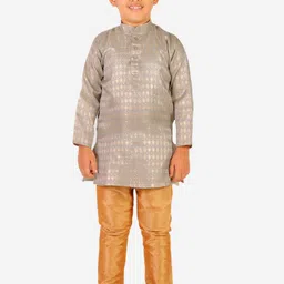 Pro-Ethic STYLE DEVELOPER Boys Self Design Pure Silk Kurta with Pyjamas-20